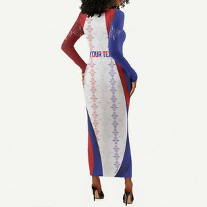 Les Grenadiers Afro-Haiti Personalized Long Sleeve Bodycon Dress Voodoo Veve Papa Legba - African Pride