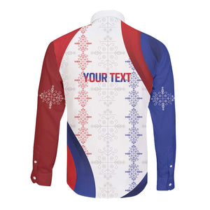 Les Grenadiers Afro-Haiti Personalized Long Sleeve Button Shirt Voodoo Veve Papa Legba - African Pride