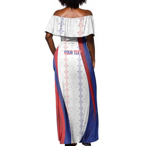 Les Grenadiers Afro-Haiti Personalized Off Shoulder Maxi Dress Voodoo Veve Papa Legba - African Pride