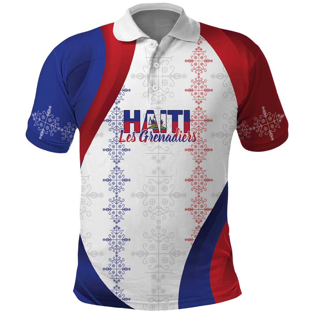 Les Grenadiers Afro-Haiti Personalized Polo Shirt Voodoo Veve Papa Legba - African Pride