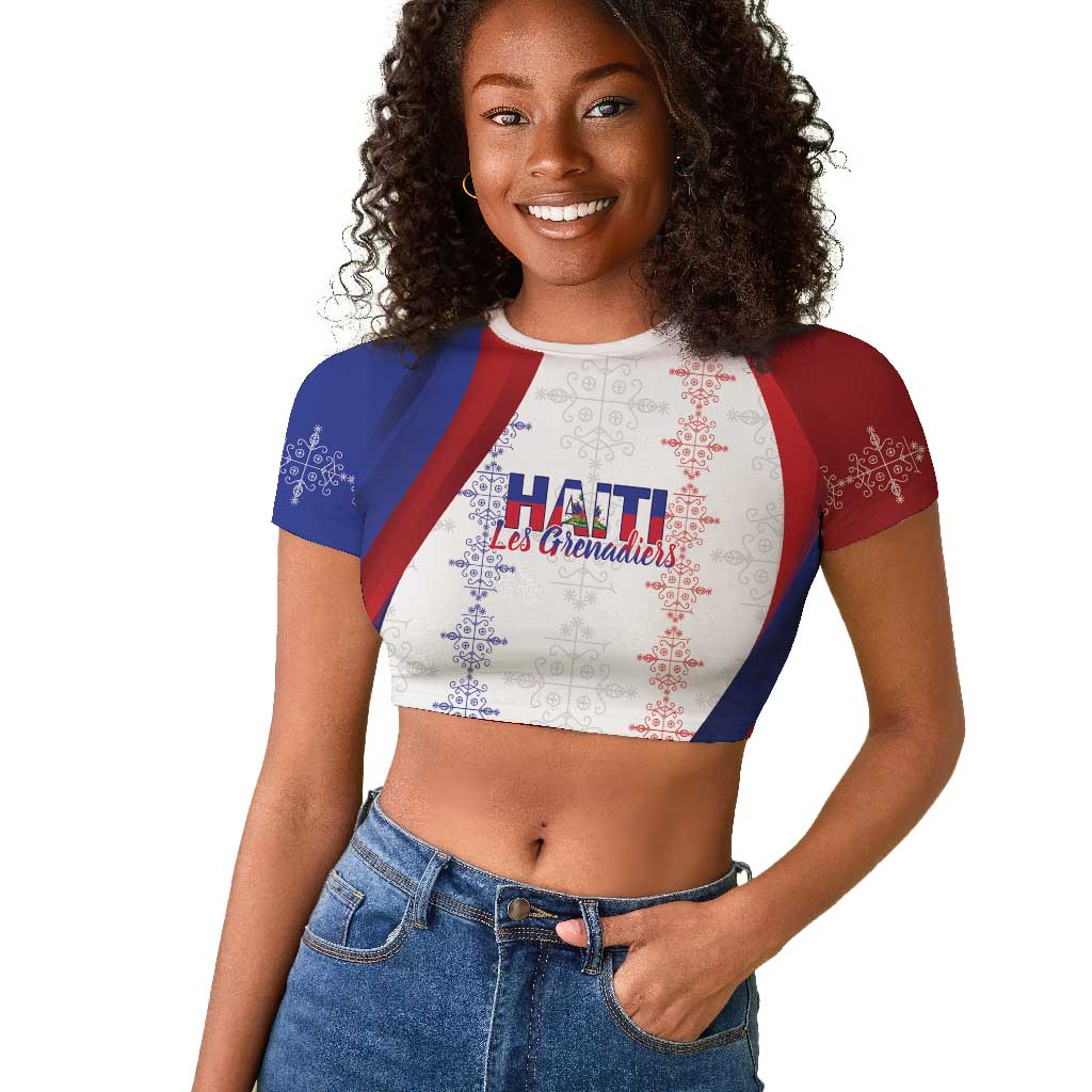 Les Grenadiers Afro-Haiti Personalized Raglan Cropped T shirt Voodoo Veve Papa Legba - African Pride