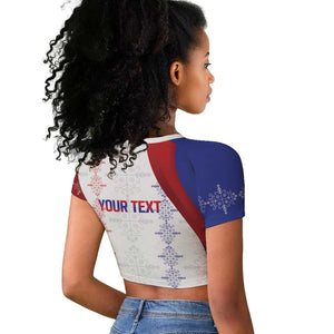 Les Grenadiers Afro-Haiti Personalized Raglan Cropped T shirt Voodoo Veve Papa Legba - African Pride