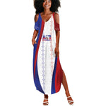 Les Grenadiers Afro-Haiti Personalized Summer Maxi Dress Voodoo Veve Papa Legba - African Pride