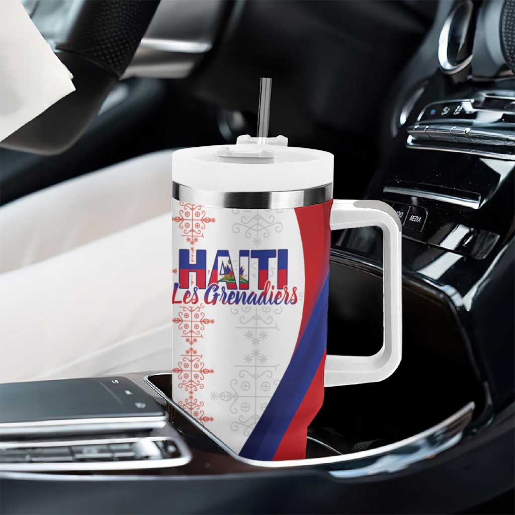 Les Grenadiers Afro-Haiti Personalized Tumbler With Handle Voodoo Veve Papa Legba - African Pride