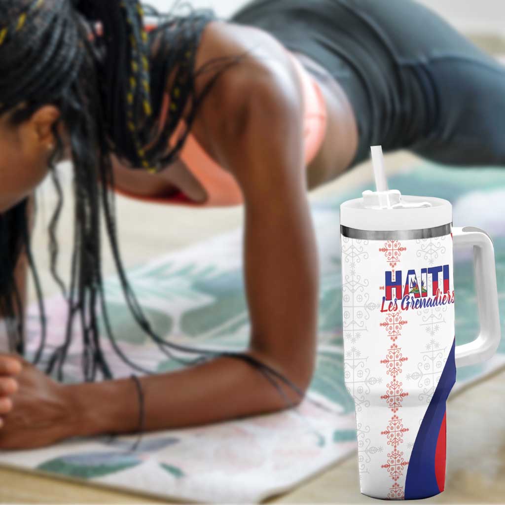 Les Grenadiers Afro-Haiti Personalized Tumbler With Handle Voodoo Veve Papa Legba - African Pride