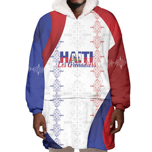 Les Grenadiers Afro-Haiti Personalized Wearable Blanket Hoodie Voodoo Veve Papa Legba - African Pride