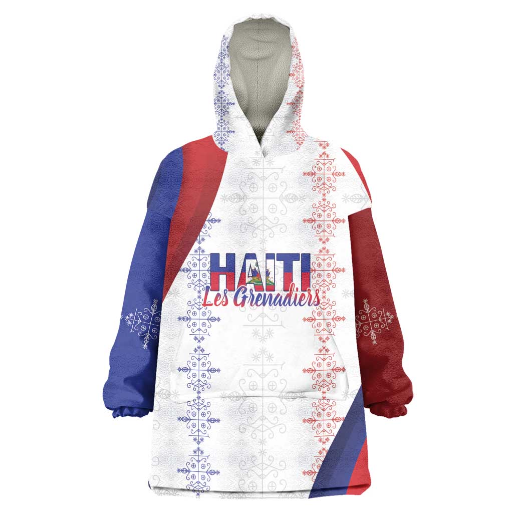 Les Grenadiers Afro-Haiti Personalized Wearable Blanket Hoodie Voodoo Veve Papa Legba - African Pride