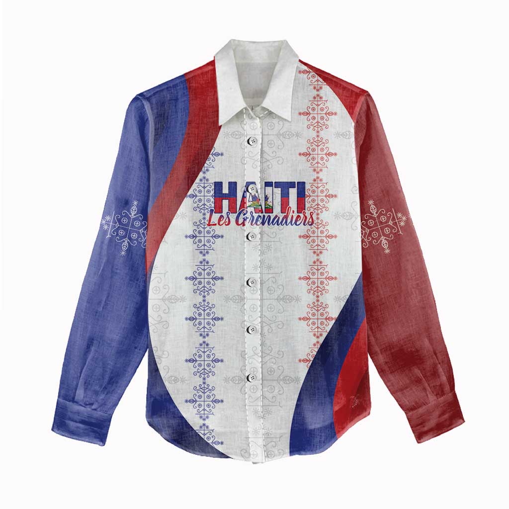 Les Grenadiers Afro-Haiti Personalized Women Casual Shirt Voodoo Veve Papa Legba - African Pride