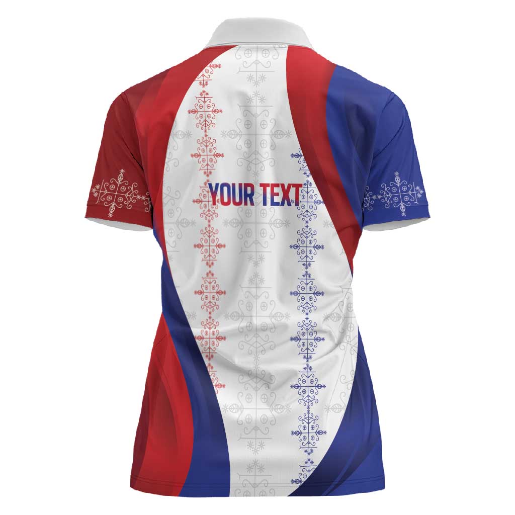 Les Grenadiers Afro-Haiti Personalized Women Polo Shirt Voodoo Veve Papa Legba - African Pride