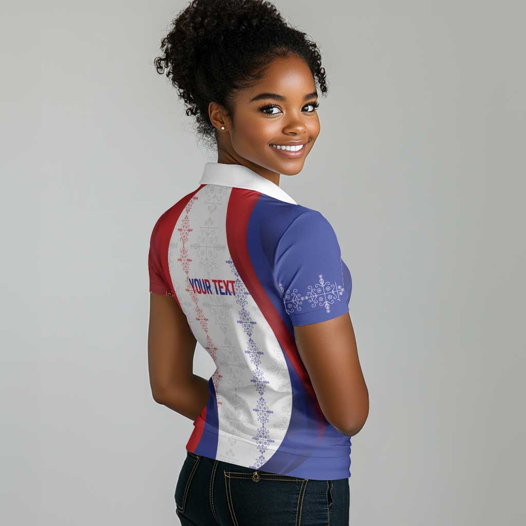Les Grenadiers Afro-Haiti Personalized Women Polo Shirt Voodoo Veve Papa Legba - African Pride