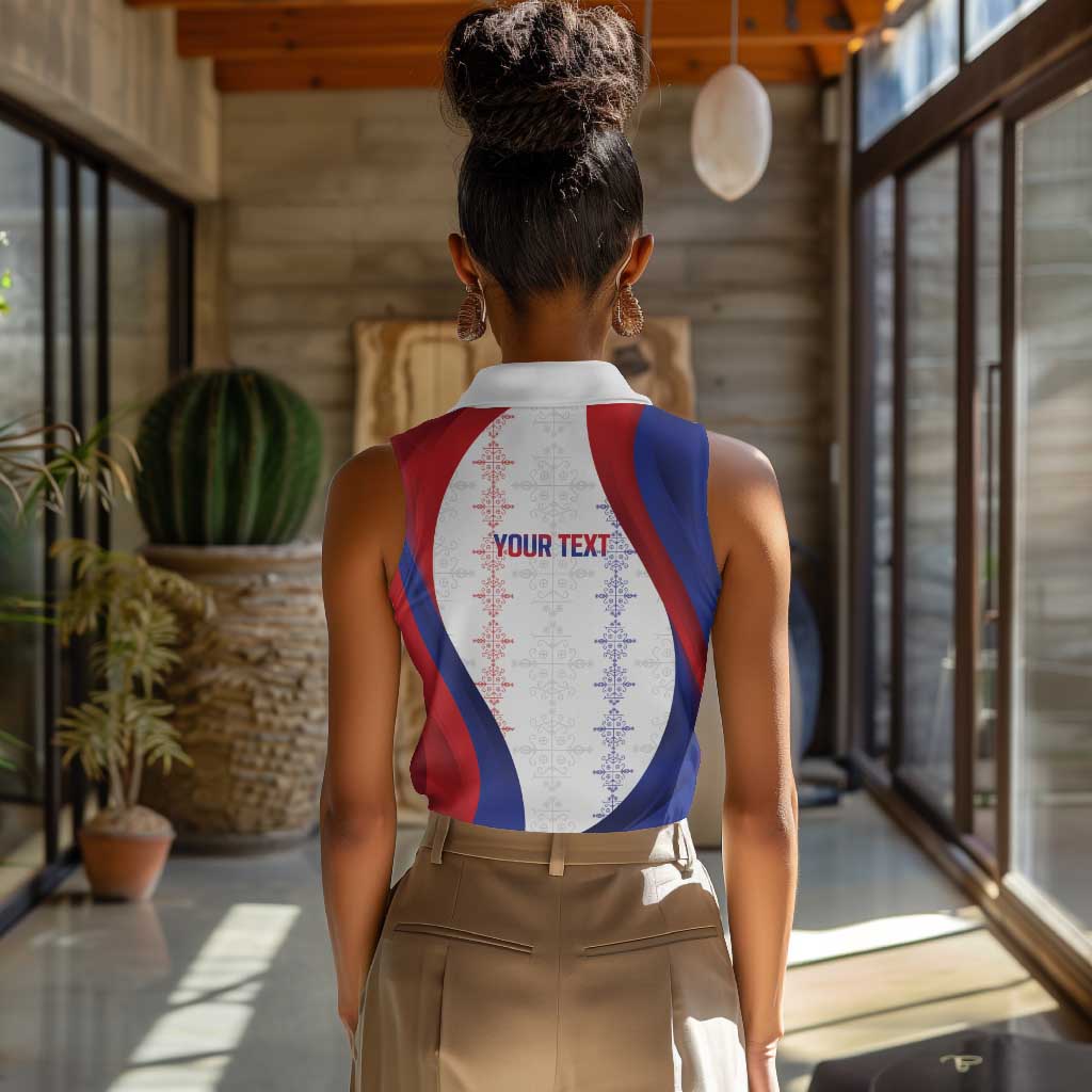 Les Grenadiers Afro-Haiti Personalized Women Sleeveless Polo Shirt Voodoo Veve Papa Legba - African Pride