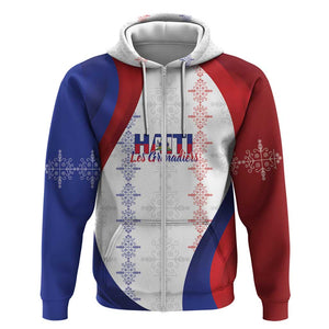 Les Grenadiers Afro-Haiti Personalized Zip Hoodie Voodoo Veve Papa Legba - African Pride