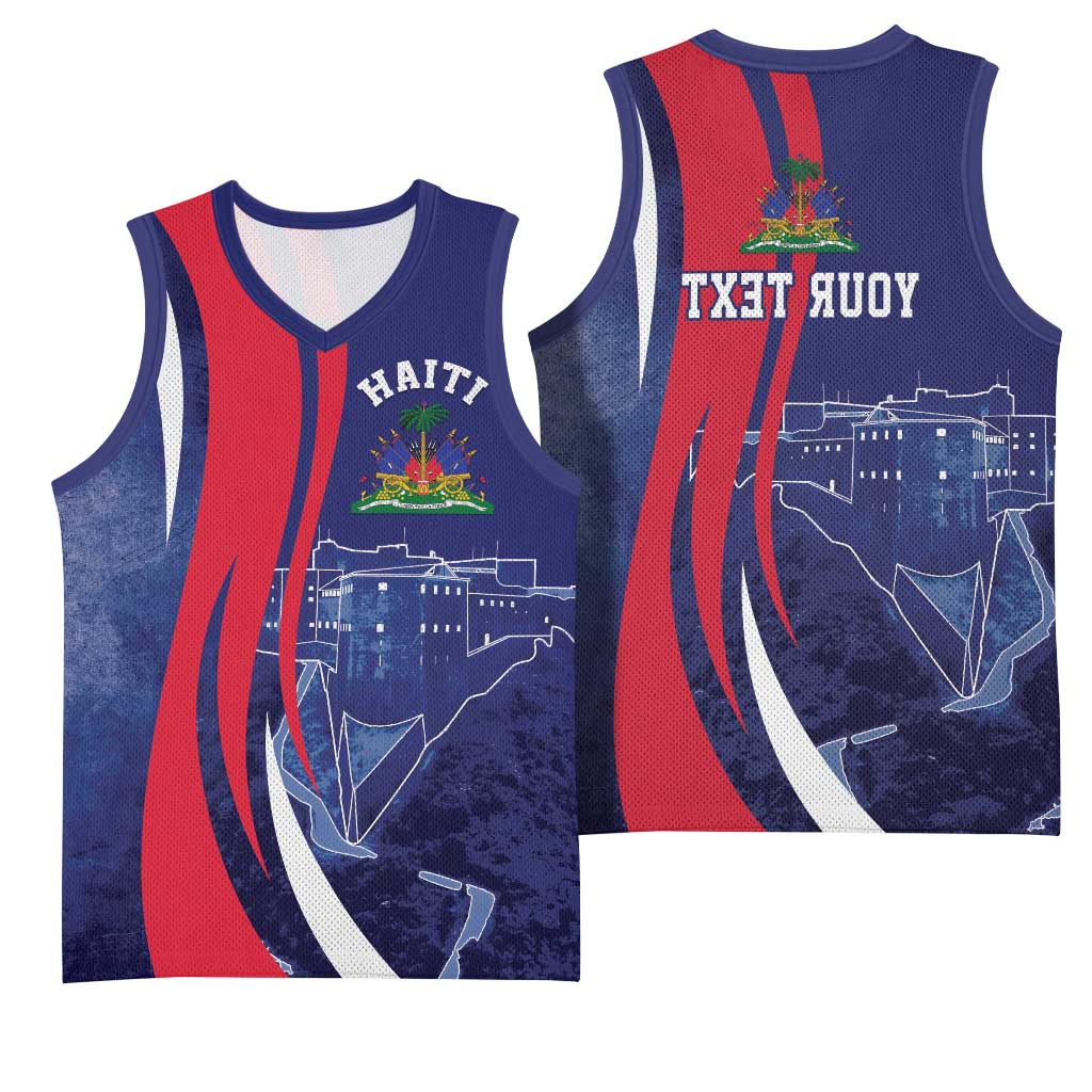 Personalized Haiti Citadelle Laferrière Basketball Jersey Grunge Style - African Pride
