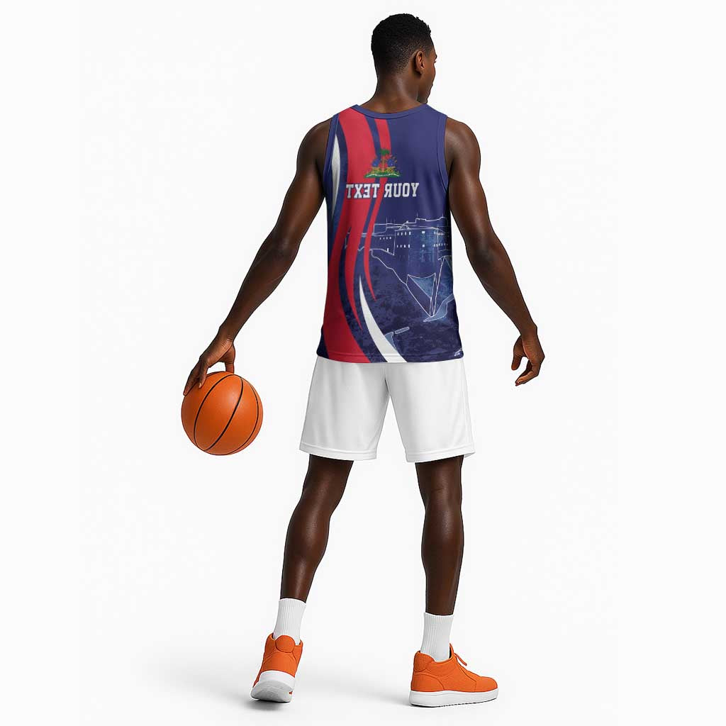 Personalized Haiti Citadelle Laferrière Basketball Jersey Grunge Style - African Pride