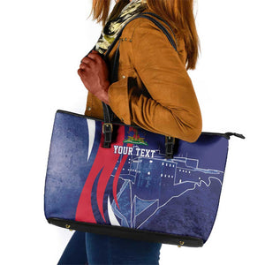 Personalized Haiti Citadelle Laferrière Leather Tote Bag Grunge Style