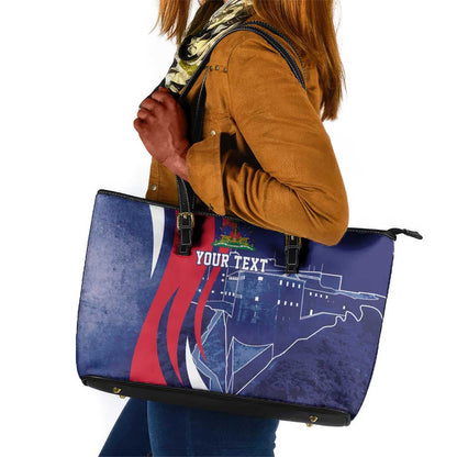 Personalized Haiti Citadelle Laferrière Leather Tote Bag Grunge Style