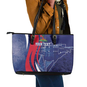 Personalized Haiti Citadelle Laferrière Leather Tote Bag Grunge Style