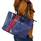 Personalized Haiti Citadelle Laferrière Leather Tote Bag Grunge Style