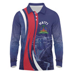 Personalized Haiti Citadelle Laferrière Long Sleeve Polo Shirt Grunge Style