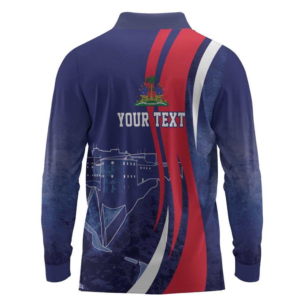 Personalized Haiti Citadelle Laferrière Long Sleeve Polo Shirt Grunge Style