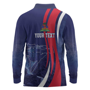 Personalized Haiti Citadelle Laferrière Long Sleeve Polo Shirt Grunge Style