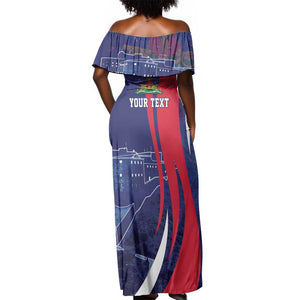Personalized Haiti Citadelle Laferrière Off Shoulder Maxi Dress Grunge Style