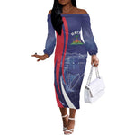Personalized Haiti Citadelle Laferrière Off The Shoulder Long Sleeve Dress Grunge Style