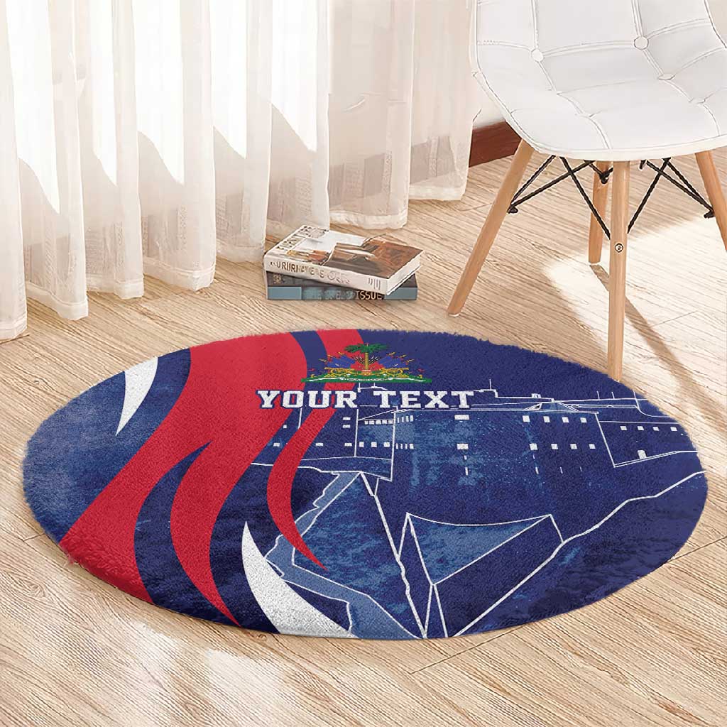 Personalized Haiti Citadelle Laferrière Round Carpet Grunge Style