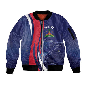 Personalized Haiti Citadelle Laferrière Sleeve Zip Bomber Jacket Grunge Style