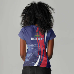 Personalized Haiti Citadelle Laferrière Women V-Neck T-Shirt Grunge Style