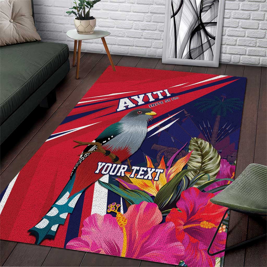 Haiti Personalized Area Rug Hispaniolan Trogon Tropical Vibes