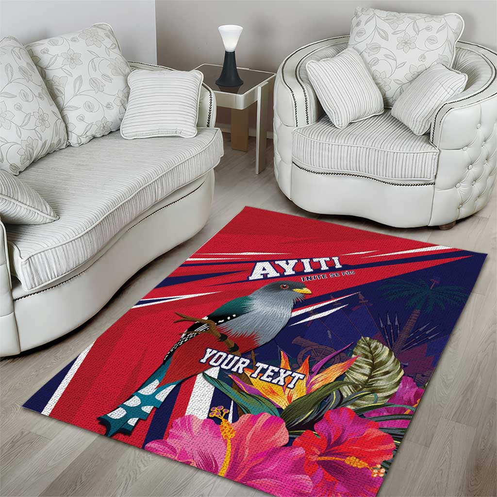 Haiti Personalized Area Rug Hispaniolan Trogon Tropical Vibes