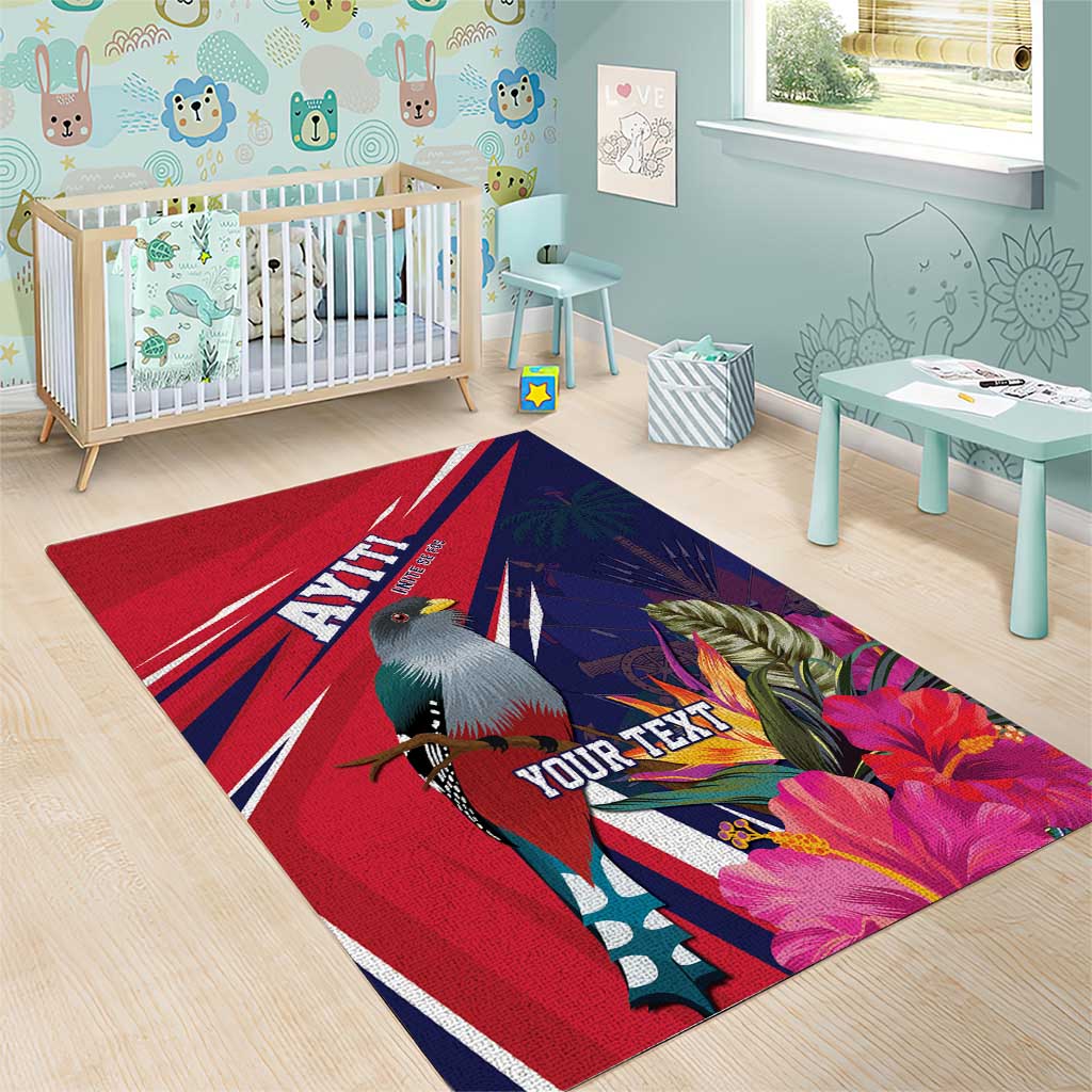 Haiti Personalized Area Rug Hispaniolan Trogon Tropical Vibes