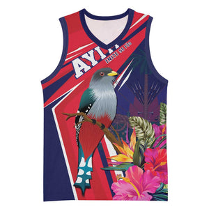 Haiti Personalized Basketball Jersey Hispaniolan Trogon Tropical Vibes - African Pride