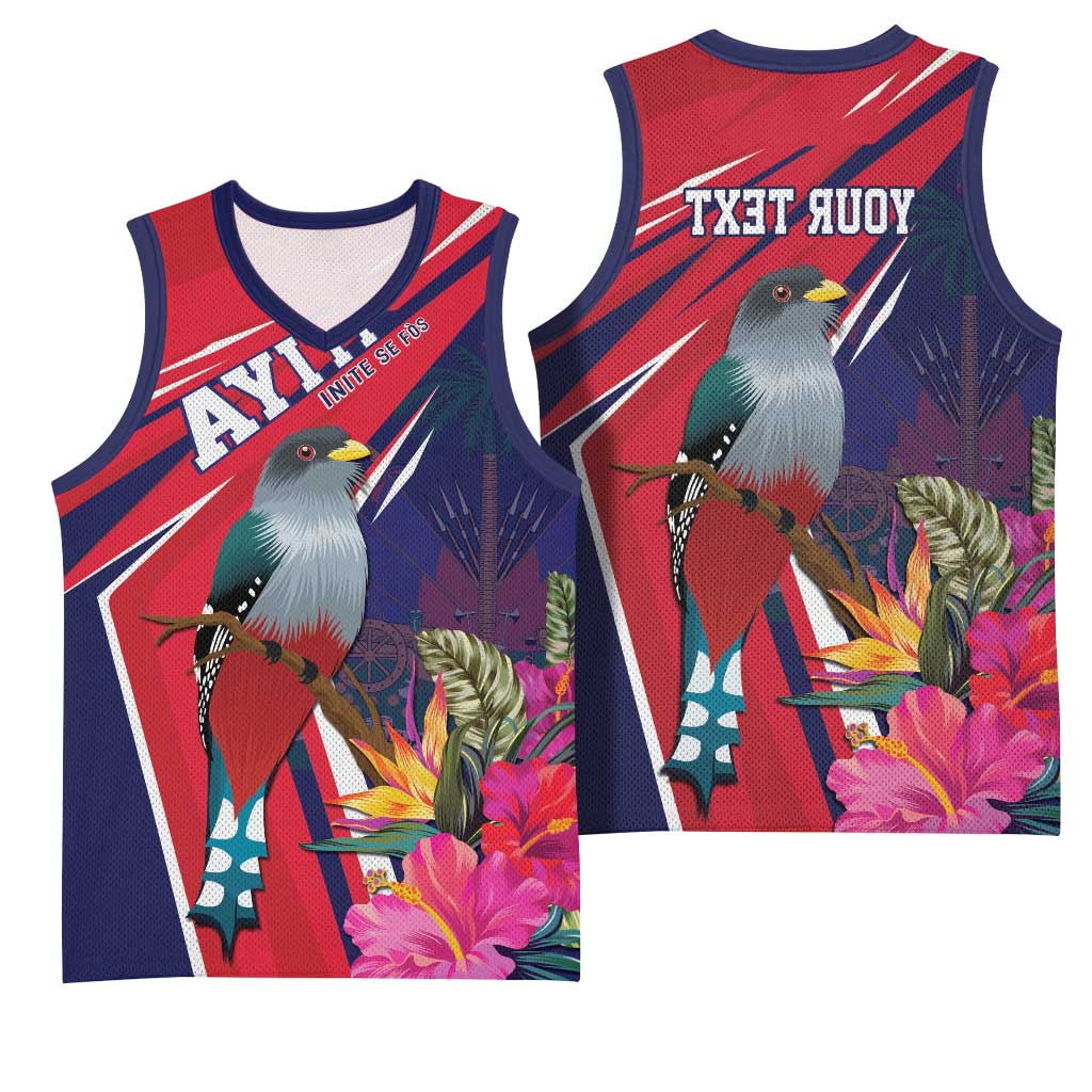 Haiti Personalized Basketball Jersey Hispaniolan Trogon Tropical Vibes - African Pride