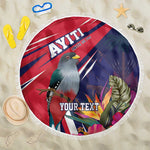 Haiti Personalized Beach Blanket Hispaniolan Trogon Tropical Vibes