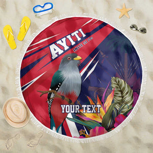 Haiti Personalized Beach Blanket Hispaniolan Trogon Tropical Vibes