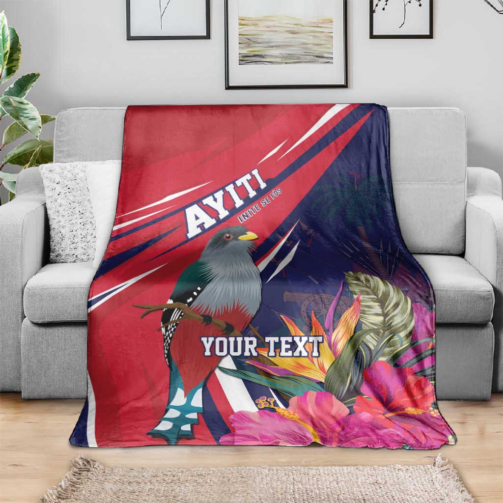 Haiti Personalized Blanket Hispaniolan Trogon Tropical Vibes