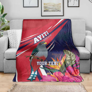 Haiti Personalized Blanket Hispaniolan Trogon Tropical Vibes