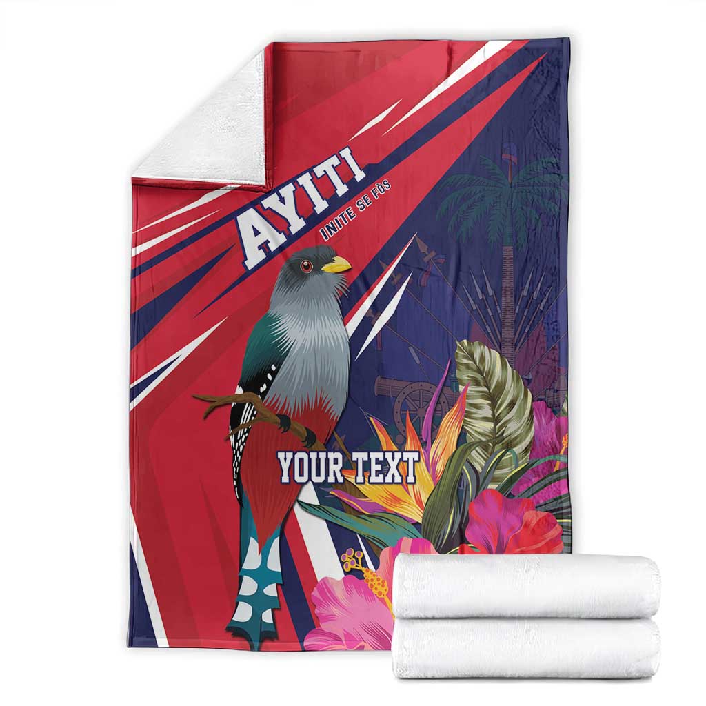 Haiti Personalized Blanket Hispaniolan Trogon Tropical Vibes