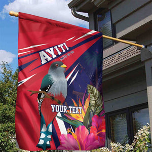 Haiti Personalized Garden Flag Hispaniolan Trogon Tropical Vibes