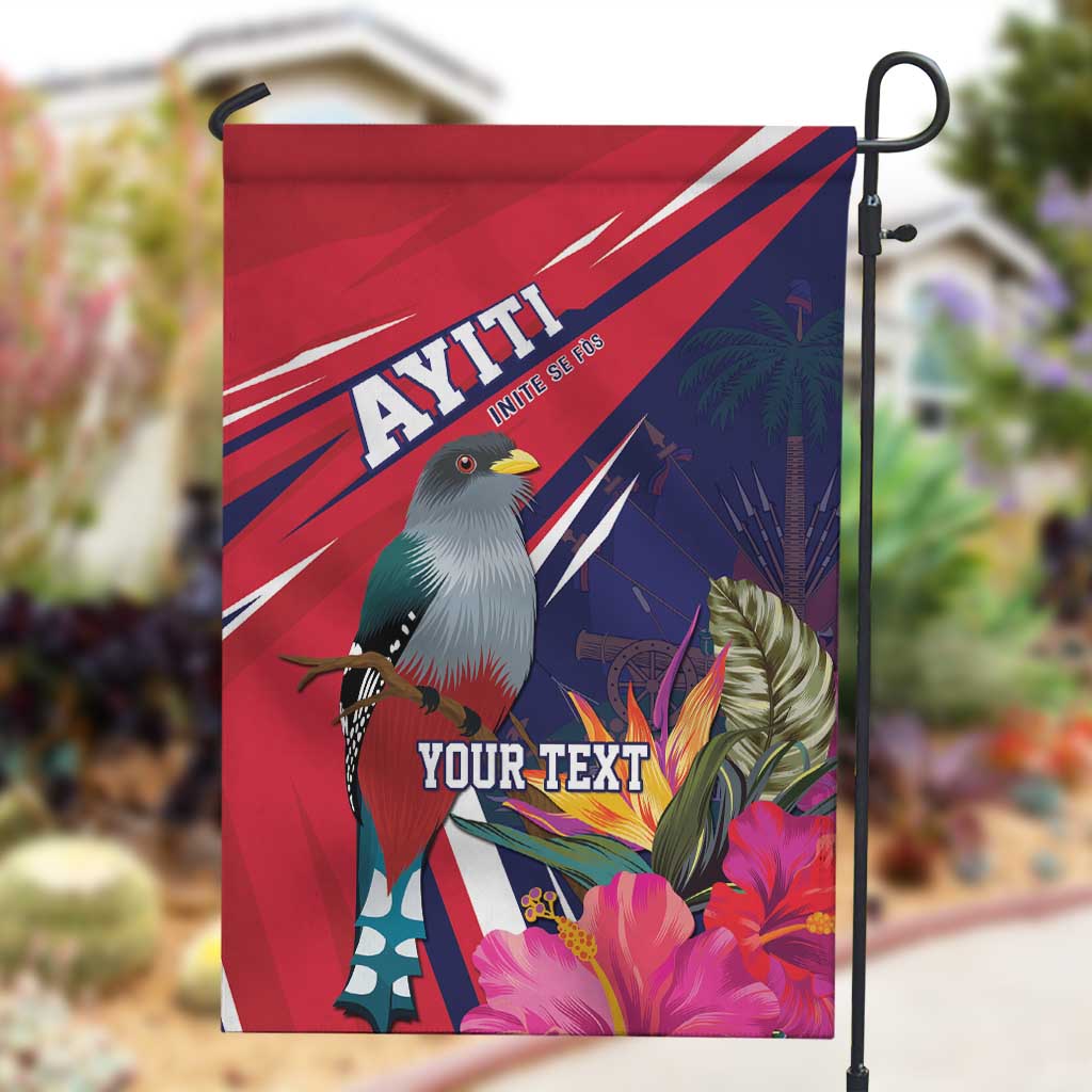 Haiti Personalized Garden Flag Hispaniolan Trogon Tropical Vibes