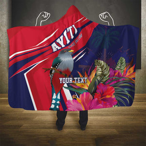 Haiti Personalized Hooded Blanket Hispaniolan Trogon Tropical Vibes