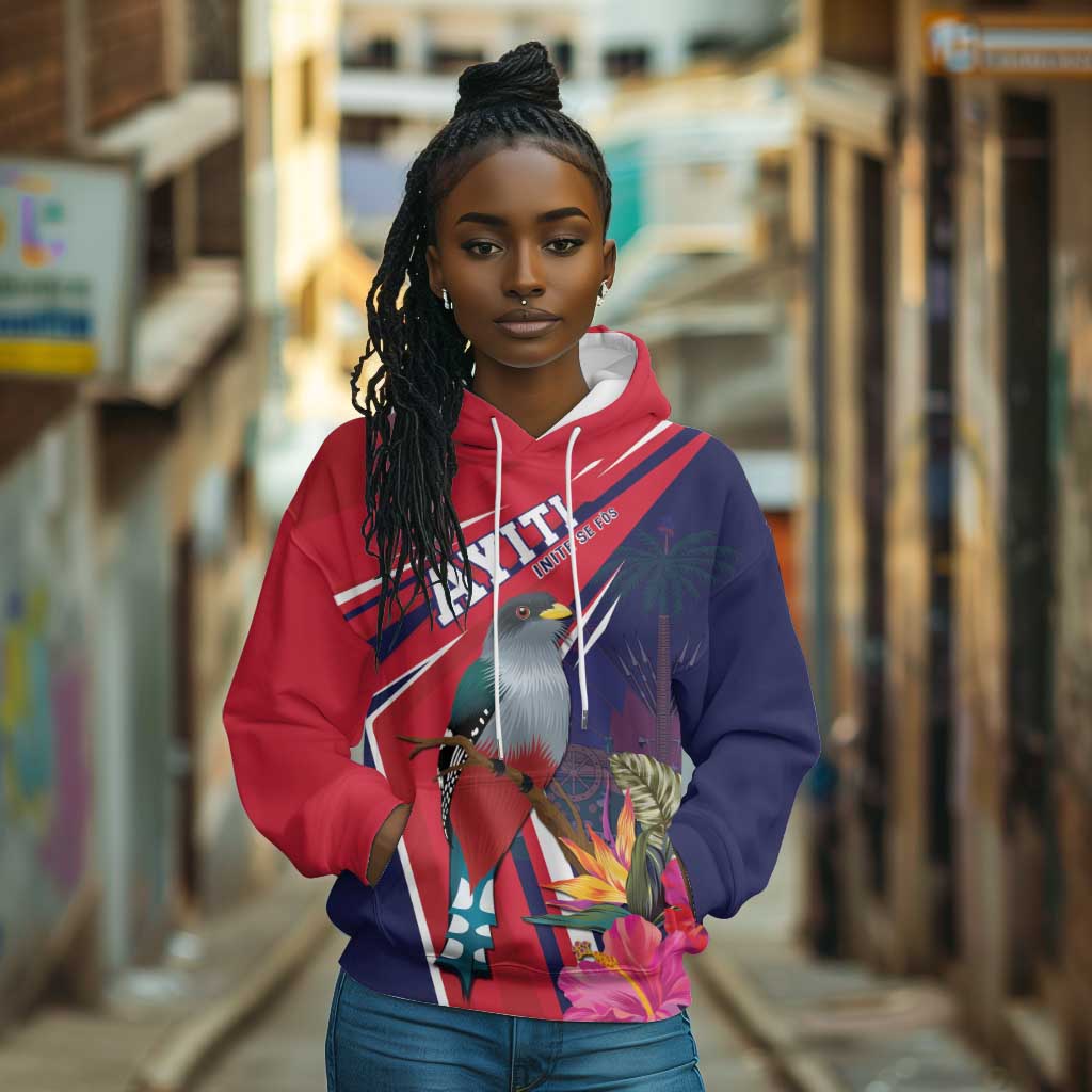 Haiti Personalized Hoodie Hispaniolan Trogon Tropical Vibes
