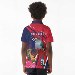 Haiti Personalized Kid Polo Shirt Hispaniolan Trogon Tropical Vibes