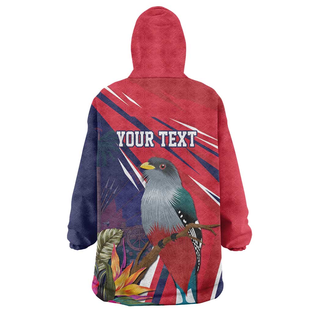 Haiti Personalized Kid Wearable Blanket Hoodie Hispaniolan Trogon Tropical Vibes