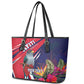 Haiti Personalized Leather Tote Bag Hispaniolan Trogon Tropical Vibes