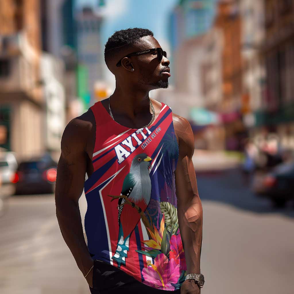 Haiti Personalized Men Tank Top Hispaniolan Trogon Tropical Vibes