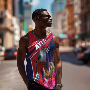 Haiti Personalized Men Tank Top Hispaniolan Trogon Tropical Vibes