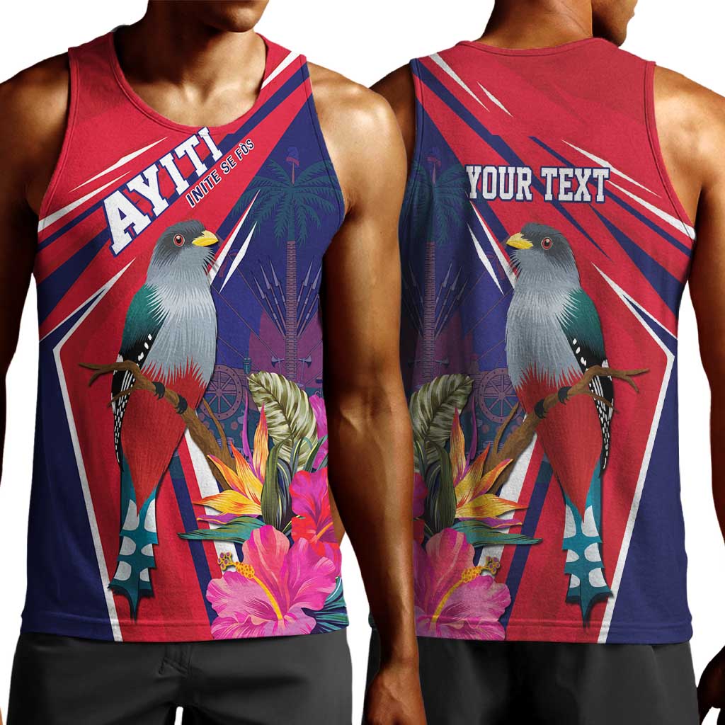 Haiti Personalized Men Tank Top Hispaniolan Trogon Tropical Vibes